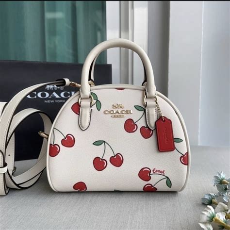 cherry print coach bag.